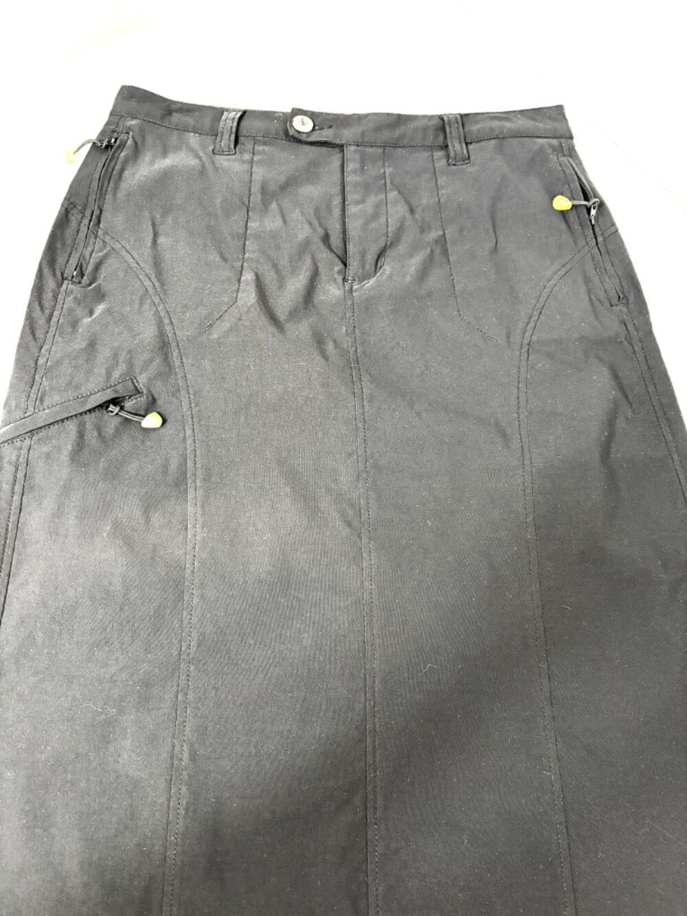 Eddie Bauer Sport Nylon Spandex Cargo Midi Black Skirt Sz 4 EUC - Picture 3 of 15